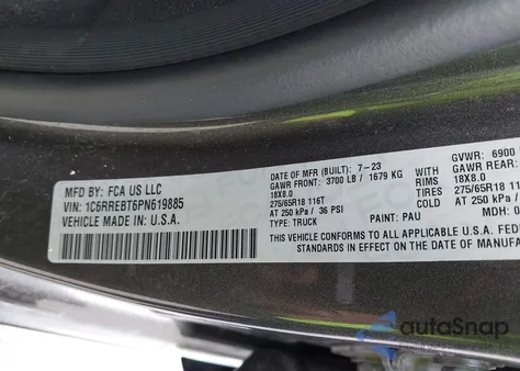 2023 Ram 1500 Big Horn/Lone Star from USA, damaged, VIN 1C6RREBT6PN619885